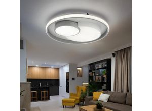 4059157318465 - Deckenleuchte dimmbar über Schalter Wohnzimmer led weiß grau Deckenlampe Metall Kunststoff 1x led 34W 2250lm warmweiß DxH 50x85 cm