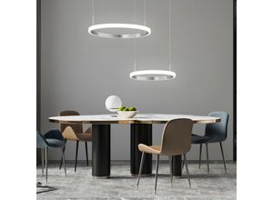 4059157318601 - Led Hängeleuchte Esszimmerleuchte Fernbedienung Hängelampe Höhenverstellbar dimmbar Modern Ring Design 34W 2550lm warmweiß LxBxH 40x63x150 cm