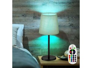 4059157322899 - Tischleuchten Wohnzimmer Nachttischlampe Leselampe Tischlampe rund schwarz Chintz grau Fernbedienung dimmbar 1x rgb led 35W 320Lm warmweiß DxH