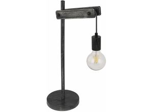 4059157199828 - Nachttischleuchte Tischlampe Beistellleuchte Holzleuchte schwarz Schlafzimmerleuchte Leselampe zum verstellen Metall 1x E27 LxBxH 275x18x565 cm