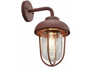 4059157197848 - Außenleuchte Wandlampe Vintage Garten Lampe Laterne in rostfarben Metall 1x E27 BxH 16x33 cm Terrasse