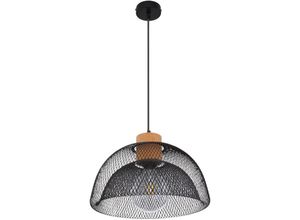 4059157240759 - Etc-shop - Pendel Lampe Ess Zimmer Decken Geflecht Hänge Leuchte schwarz Gitter Kork