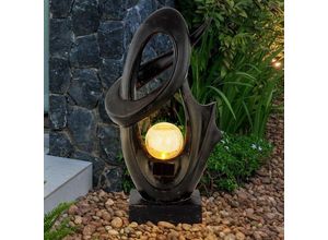 4059157315884 - Solarlampe für Außen Garten Deko Terrassen Lampe Außen Boden Solar Lampe Outdoor stehend mit Flammeneffekt Skulptur schwarz Crackle Glaskugel 1x