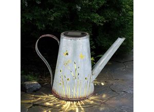 4059157352520 - Led Gießkanne Solar Solardeko Garten Gartendeko Wetterfest Stanzungen Terrasse Akku IP44 Metall blau rostfarben led warmweiß LxBxH 27x14x19cm 4059157352520 - Led Gießkanne Solar Solardeko Garten Gartendeko Wetterfest Stanzungen Terrasse Akku IP44 Metall blau rostfarben led warmweiß LxBxH 27x14x19cm