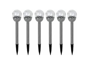 4059157355996 - Etc-shop - Solarleuchte Außenlampe Kugelleuchte Gartenlampe in Bruchglas-Optik Wegelampe integrierter Akku Edelstahl silber led DxH 6x245cm 4059157355996 - Etc-shop - Solarleuchte Außenlampe Kugelleuchte Gartenlampe in Bruchglas-Optik Wegelampe integrierter Akku Edelstahl silber led DxH 6x245cm