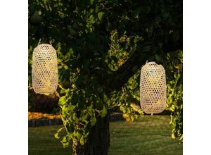 4059157357327 - Außenlampe Hängeleuchte Lampe Gartenlampe Solarleuchte Terrasse IP44 Akku Boho Stil Bambus naturfarben 1x LED 1800K warmweiß DxH 225x565cm 4059157357327 - Außenlampe Hängeleuchte Lampe Gartenlampe Solarleuchte Terrasse IP44 Akku Boho Stil Bambus naturfarben 1x LED 1800K warmweiß DxH 225x565cm