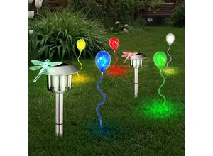 4059157359529 - Solarleuchte Stecklampe Solar Luftballon bunt Außen Solarlampe Steckleuchte Farbwechsel Garten Erdspieß 5x Ballon bunt 2x rgb led Stecker 7er Set