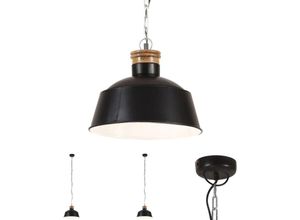 8721031336242 - The Living Store - Hängelampe Industriestil 32 cm Schwarz E27 - Lampen - Schwarz