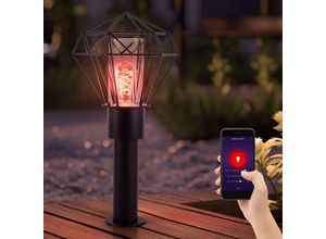 9007371503766 - Außenleuchte Stehleuchte Wegelampe Terrassenleuchte Gartenlampe Edelstahl schwarz Metall App Steuerung dimmbar cct Smart rgb led 85W 806Lm l