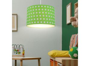 9007371476237 - - Pendelleuchte Hängeleuchte Kinderlampe Kinderzimmerlampe Deckenlampe Spielzimmer Metall weiß grünfarbig 1x E27 Fassung DxH 35x120 cm