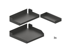 7630015355364 - Einhängetablare Liro Set kb 400mm für Hochschrank Pleno Maxi Plus rechts - Boden Apothekerschrank Stahlblech pulverbeschichtet anthrazit - Peka