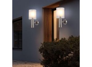 9007371533046 - Lighting - Wandlampe Wandleuchte Außenleuchte Hauswandlampe Terrasse IP44 Edelstahl silber opal 1x led 11W 710Lm warmweiß DxH 12x278cm