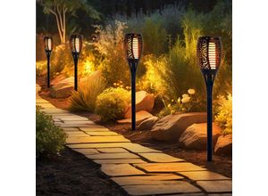 4036812126115 - Solarleuchte Feuereffekt Solarfackel Flammeneffekt Fackellampe Gartenleuchte schwarz Fackel Kunststoff led Leuchtmittel orange flackernd h 78 cm 4036812126115 - Solarleuchte Feuereffekt Solarfackel Flammeneffekt Fackellampe Gartenleuchte schwarz Fackel Kunststoff led Leuchtmittel orange flackernd h 78 cm