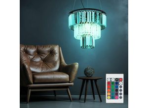9007371494750 - Kronleuchter Glaskristalle Hängelampe Kristall Pendelleuchte Esszimmerleuchte rauch klar Fernbedienung dimmbar 3x rgb led 85W 806Lm warmweiß DxH 9007371494750 - Kronleuchter Glaskristalle Hängelampe Kristall Pendelleuchte Esszimmerleuchte rauch klar Fernbedienung dimmbar 3x rgb led 85W 806Lm warmweiß DxH
