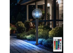 9007371494606 - - Wegeleuchte led Außenstehlampe anthrazit Außenleuchte stehend rgb Farbwechsel Glaskugel rauch 85W 806lm warmweiß DxH 25x100 cm