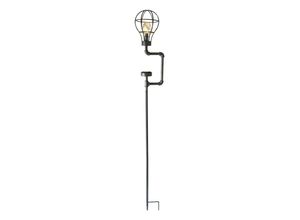 4041908106377 - Solarleuchte Wegelampe Außenleuchte Industrial Wasserrohr Design Gartendeko LED Gartenleuchte mit Erdspieß antik schwarz LED H 65 cm