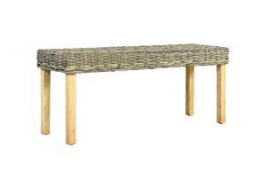 8719883760803 - Bonnevie - Sitzbank 110 cm Natur Kubu-Rattan und Massivholz Mango vidaXL309232