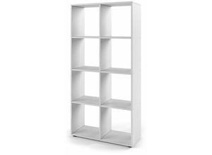 4260486836562 - VICCO Raumteiler SCUTUM 8 Fächer Weiß - Regal Bücherregal Raumteiler Standregal Büroregal