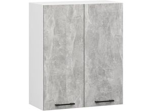 5907512215647 - Akord - Hängeschrank Küchenschrank oliwia w 60 cm H720 Weiß Steingrau 2 Türen 2 Regalböden 60x72x30 cm