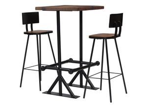 8718475580065 - Bonnevie - 3-tlg Bar-SetBartisch-Set Altholz Massiv vidaXL