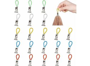 7317829349375 - 25 Stück Küchen-Geschirrtuch-Clips Geschirrtuch-Halter-Clips Kleiderbügelhaken für Zuhause Küche Badezimmer Schränke 5 Farben - Shining House