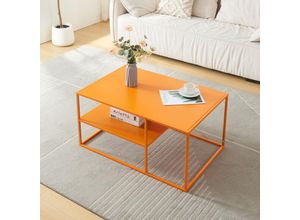 4059438881459 - Couchtisch Solund 90x60x45 cm Orange [encasa] Orange