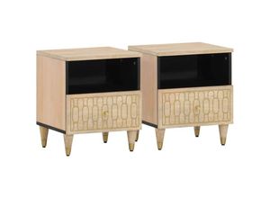 8721012108134 - Vidaxl - Nachttische 2 Stk 40x33x46 cm Massivholz Mango Braun