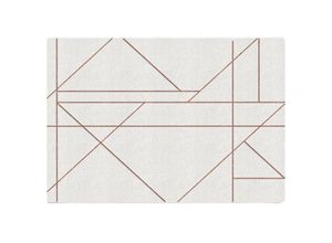 3701448285826 - Designer-Teppich mit geometrischen Formen - 160 x 230 cm - Weiß & Braun - diana