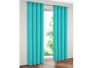 4004567114817 - Vorhang WIRTH Trondheim 328 g m² Gr 2 blau (türkis) B132cm H160cm Chenille Polyacryl Gardinen