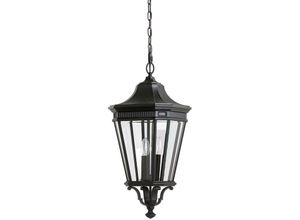 5024005230014 - Feiss FE-COTSLN8-L-BK Hängeleuchte Cotswold Lane 3xE14 60W IP23 Aluminium-Druckguß schwarz Glas klar H697-200cm Ø305cm dimmbar höhenverstellbar