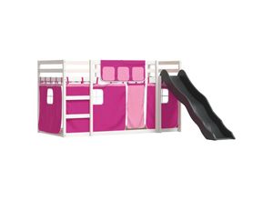 8721102802645 - Vidaxl - Etagenbett mit Rutsche und Gardinen Rosa 90x190 cm 8721102802645 - Vidaxl - Etagenbett mit Rutsche und Gardinen Rosa 90x190 cm