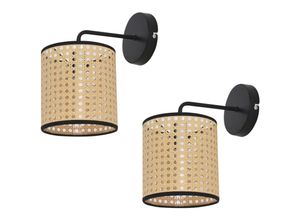 4059438897177 - Luxpro - Wandleuchte Southend 2er Set Rattan-Optik [ ] - Beige