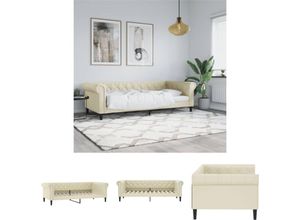 8721194322830 - The Living Store - Tagesbett Creme 80x200 cm Kunstleder - Betten & Bettgestelle - Creme