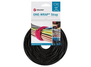 8412355647274 - One-wrap® Strap Klett-Kabelbinder 20mm x 330mm 100 Stück schwarz (VEL-OW64727) - Velcro