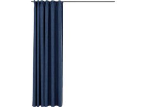 8720286020098 - Bonnevie - VerdunkelungsvorhängeVerdunkelung Gardinen mit Haken Leinenoptik Blau 290x245cm vidaXL