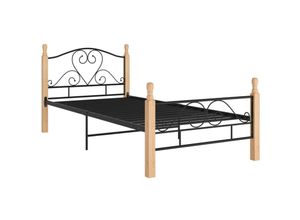 8720286163177 - Bonnevie - BettgestellSchlafzimmerbett Schwarz Metall 90x200 cm vidaXL