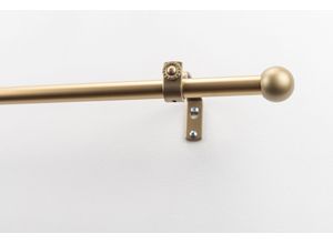 9002777317375 - Gardinenstange GARESA BOLTI mit offenem Träger Gardinenstangen Gr L 250 cm Ø 16 mm 1 läufig goldfarben (mattgoldfarben) Gardinenstangen nach Maß Vorhanggarnitur verlängerbar Wandmontage ohne Ringe