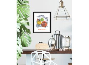 4067437334036 - Bild QUEENCE Fig Fruit Bilder Gr B H 40 cm x 50 cm Wandbild Hochformat 1 St bunt (gelb orange grün) Kunstdrucke gerahmt