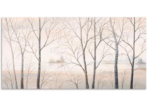 4057738421177 - Wandbild ARTLAND Seeufer am Wald I Bilder Gr B H 100 cm x 50 cm Alu-Dibond-Druck Gewässer 1 St beige (naturfarben) Bild Poster Bilder als Alubild Leinwandbild Wandaufkleber oder in versch Größen