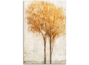 4058661379016 - Wandbild ARTLAND Fallende Blätter II Bilder Gr B H 40 cm x 60 cm Leinwandbild Bäume Hochformat 1 St beige (naturfarben) Bild Poster Bilder als Alubild Leinwandbild Wandaufkleber oder in versch Größen