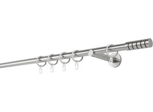4066866120289 - Gardinenstange MYDECO 20mm Rillcube Wandträger 12 cm Gardinenstangen Gr L 230 cm 1 läufig silberfarben (edelstahlfarben) Gardinenstangen Wandmontage