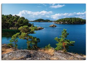 4062144813829 - Wandbild ARTLAND Landschaft Halbinsel Riveneset Norwegen Bilder Gr B H 60 cm x 40 cm Leinwandbild Küstenbilder Querformat 1 St blau Kunstdrucke als Alubild Leinwandbild Wandaufkleber oder Poster in versch Größen