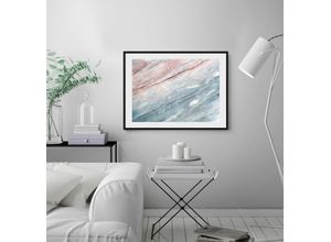 4049009919254 - Bild QUEENCE Jenni Bilder Gr B H 70 cm x 50 cm Wandbild Abstrakt Querformat 1 St blau (schwarz) Bild Kunstdruck Bilder mit Rahmen