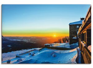 4062144012260 - Wandbild ARTLAND Winterlandschaft in Asturien Bilder Gr B H 60 cm x 40 cm Leinwandbild Berge Querformat 1 St blau Bild Poster Bilder als Alubild Leinwandbild Wandaufkleber oder in versch Größen