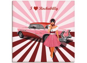 4059745141031 - Wandbild ARTLAND Ich liebe Rockabilly Bilder Gr B H 70 cm x 70 cm Leinwandbild Ausstellungsplakate 1 St pink Bild Kunstdruck Poster Bilder als Alubild Leinwandbild Wandaufkleber oder in versch Größen