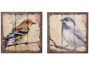 4046884038803 - Bild HOFMANN LIVING AND MORE Vogel Bilder Gr B H T 56 cm x 56 cm x 6 cm quadratisch braun Kunstdrucke Bilder Tiermotiv (Set 2 St)