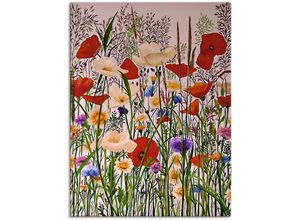 4062144834251 - Wandbild ARTLAND Blumenwiese Bilder Gr B H 45 cm x 60 cm Leinwandbild Baumbilder Hochformat 1 St grün Kunstdrucke als Alubild Leinwandbild Wandaufkleber oder Poster in versch Größen