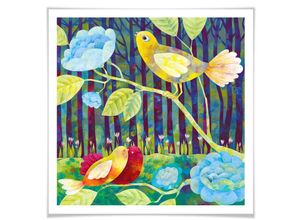 4063129159390 - Poster WALL-ART Märchen Wandbilder Vögel im Wald Bilder Gr B H T 120 cm x 120 cm x 01 cm Vögel 1 St bunt Poster Bilder Poster Wandbild Bild Wandposter