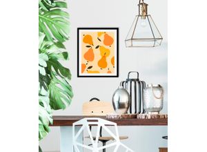 4067437334456 - Bild QUEENCE Pears Party Bilder Gr B H 40 cm x 50 cm Wandbild Hochformat 1 St gelb Kunstdrucke gerahmt