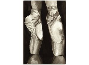 4058661379627 - Wandbild ARTLAND Balletschuhe II Bilder Gr B H 40 cm x 60 cm Leinwandbild Sport Hochformat 1 St schwarz Bild Poster Bilder als Alubild Leinwandbild Wandaufkleber oder in versch Größen